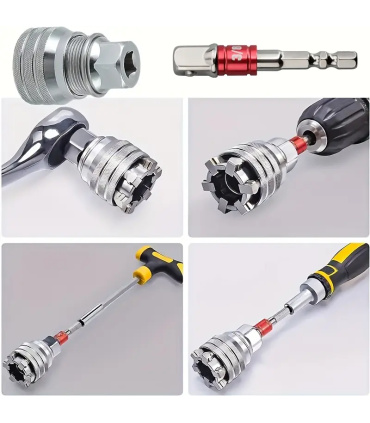 بکس متغیر سایز 10 تا 19 همه کاره درایو 3/8 بهمراه رابط سردریلی فورتیکا FORTIKA مدل FA5421