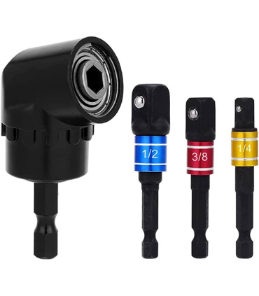 ست 4عددی رابط چپقی مینی بهمراه سر دریلی بکس خور درایوهای 1/4-3/8-1/2 فورتیکا FORTIKA مدل CORNER TURNER