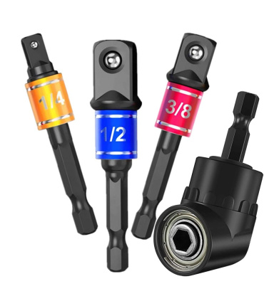 ست 4عددی رابط چپقی مینی بهمراه سر دریلی بکس خور درایوهای 1/4-3/8-1/2 فورتیکا FORTIKA مدل CORNER TURNER