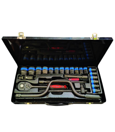 جعبه بکس 24 پارچه فشارقوی درایو 1/2 سان تولز SUN TOOLS مدل SU724B مشکی