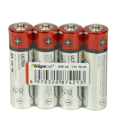 باتری چهارتایی قلمی Gigacell Ultra Heavy Duty R6 1.5V AA بزرگ