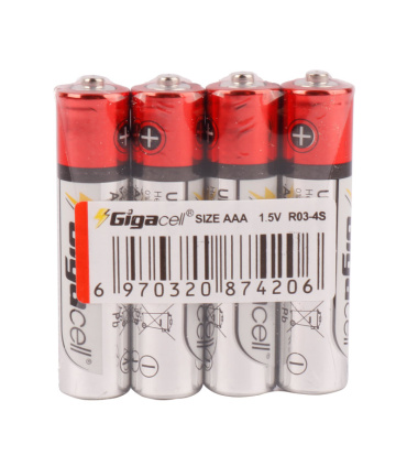 باتری چهارتایی نیم قلمی Gigacell Ultra Heavy Duty R03 1.5V AAA کوچک