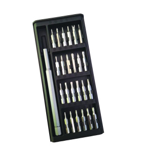 ست پیچ گوشتی 24 پارچه ساعتی الکترونیکی مدل 6024 دسته فلزی