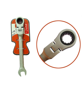 آچار سایز 13 یکسر تخت و رینگ جغجغه ای سرتاشو لولایی CRV ( مفصلی لولائی فلکسیبل )