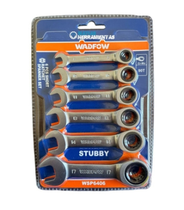 ست 6 عددی آچار کوتاه یکسر رینگ جغجغه ای وادفو WADFOW مدل WSP6406