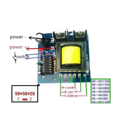ماژول اینورتر Inverter ولتاژ 12 ولت DC به AC برق شهری 220 ولت 150 وات
