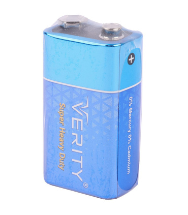 باتری کتابی 9V ولت وریتی Verity مدل Super Heavy Duty 6F22 شرینک