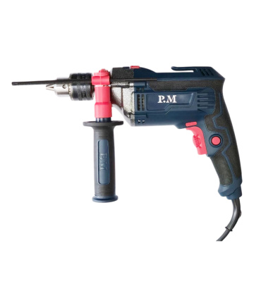 دریل برقی گیربکسی چکشی سایز 13 نیمه تنه فلزی 750 وات پی ام PM مدل E13 گارانتی دار