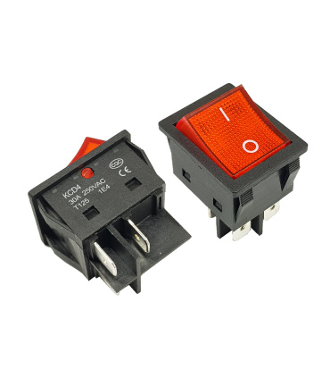 کلید راکر بزرگ دو حالته چراغدار 4 پین KCD4-102N