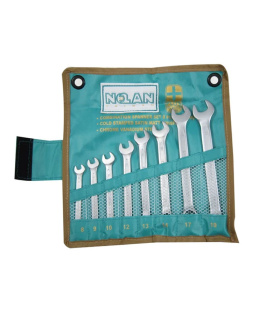 ست آچار 8 عددی سایز 8تا19 یکسر تخت و رینگی نولان NOLAN تایوان با گارانتی مادام العمر