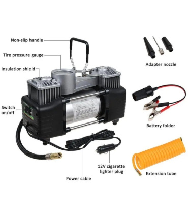 پمپ باد فندکی دو سیلندر خودرو 628-4x4