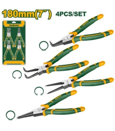 ست 4 عددی فوق حرفه ای انبر خار بازکن/جمع کن صاف و کج 7 اینچ جاداور JADEVER مدل JDPS2604