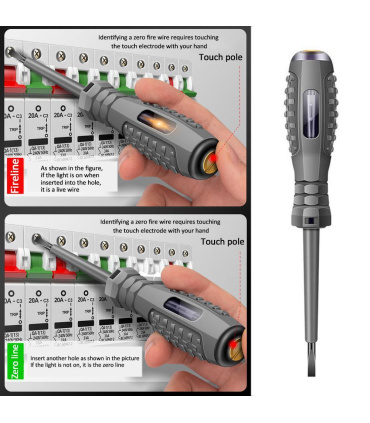 فازمتر القایی نشکن چند کاره نول متر فازیاب SEFANLY چراغ دار