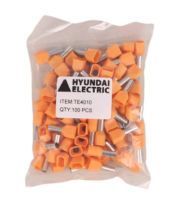 وایرشو دوبل روکش دار سایز 4 بسته 100 عددی Hyundai Electric مدل TE4010 نارنجی