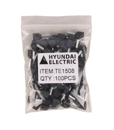 وایرشو دوبل روکش دار سایز 1.5 بسته 100 عددی Hyundai Electric مدل TE1508 مشکی