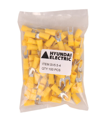 سوکت سرسیم دوشاخ Hyundai Electric بسته 100 عددی مدل SV5.5-4