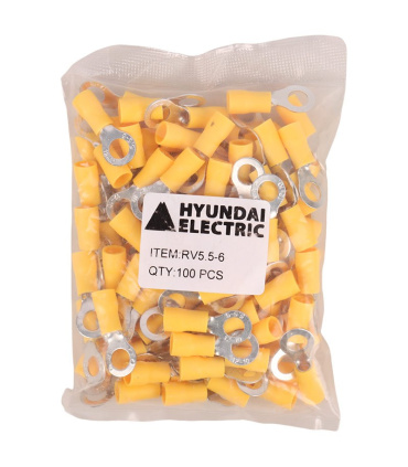 سوکت سرسیم گرد Hyundai Electric بسته 100 عددی مدل RV5.5-6
