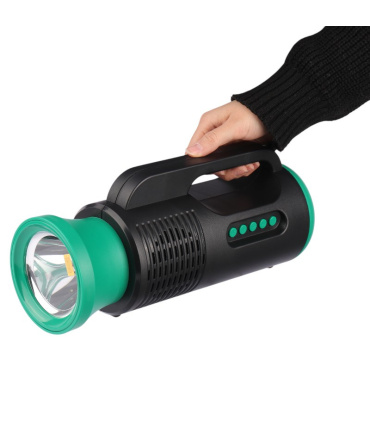 چراغ قوه شارژی و خورشیدی اسپیکردار Sing-E مدل ZQS1352 (مموری خور ، USB خور و بلوتوث دار)