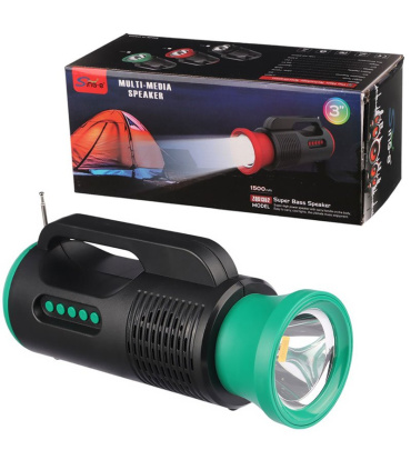 چراغ قوه شارژی و خورشیدی اسپیکردار Sing-E مدل ZQS1352 (مموری خور ، USB خور و بلوتوث دار)