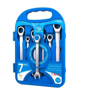 جعبه باز | ست آچار 7 عددی یکسر تخت و رینگ جغجغه ای 72دنده BS