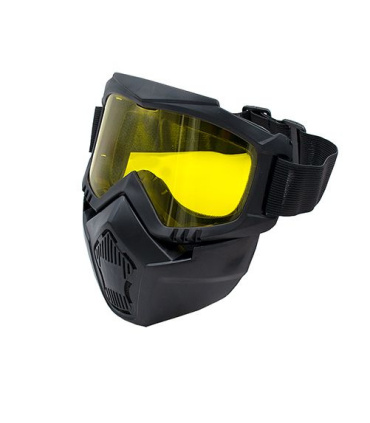 ماسک و عینک ایمنی بهمراه محافظ صورت راکیبا RAKIBA طلق زرد