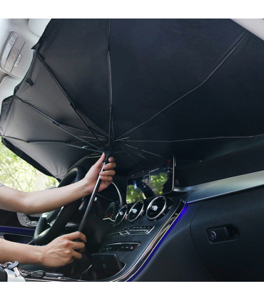 آفتابگیر خودرو مدل چتری همراه با کیف چرمی