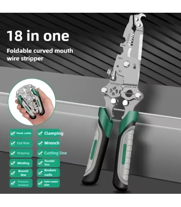 انبر 18 کاره تاشو حرفه ای مکسین MAXIN مدل RA2005 سر تیغ دار