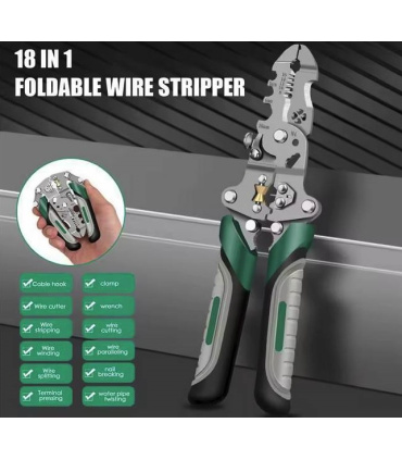 انبر 18 کاره تاشو حرفه ای مکسین MAXIN مدل RA2016 کاتر برنجی دار