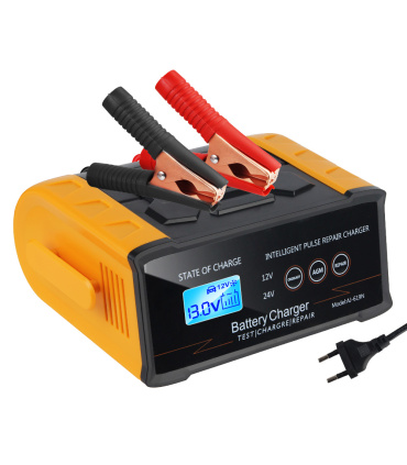 شارژر باتری / باطری فوق هوشمند 12-24 ولت سواری و کامیون مجهز به میکروکامپیوتر توان های‌پاور300w کاوک KAVUK مدل AJ-619N نارنجی