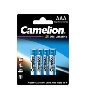 باتری چهارتایی نیم قلمی AAA آلکالاین LR03 کملیون Digi Alkaline Camelion