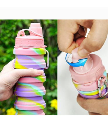 قمقمه تاشو مدل سیلیکونی 500 میلی لیتر