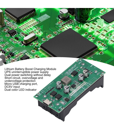 ماژول UPS با خروجی 12 ولت 3 آمپر DC با شارژر 2 سل 18650 ورودی USB TYPE C مدل LX-2BUPS