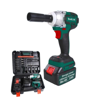 بکس شارژی براشلس 300 نیوتن درایو 1/2 دوباتری 40 ولت تولیکس TOOLIX مدل TX-2740BR