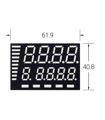 نمایشگر 9 دیجیت 2 ردیفه ALC-20MNO2C3 61x41