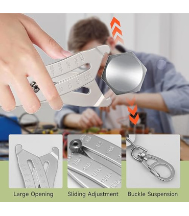 گیج اندازه گیری سایز آچار خوری مهره و پیچ مدل جا کلیدی