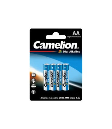 باتری چهارتایی قلمی AA آلکالاین LR03 کملیون Digi Alkaline Camelion
