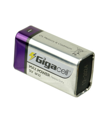 باتری کتابی 9 ولت گیگاسل Max Power Heavy Duty 6F22