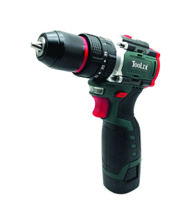 دریل شارژی چکشی دو باتری 16.8 ولت تولیکس TOOLIX مدل TX-2418BR کیف BMS و لوازم