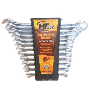 ست آچار پلکانی 12 عددی یکسر تخت و یکسر رینگی HT252 ساخت هند