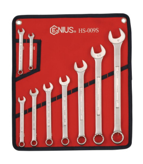 ست آچار 9 عددی یکسر تخت و رینگ اینچی SAE جنیوس GENIUS مدل HS-009S