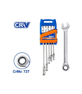 ست آچار 5 عددی یکسر تخت و رینگ جغجغه ای وادفو WADFOW مدل WSP4205