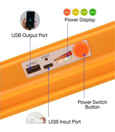 پروژکتور شارژی خورشیدی 100 وات پنل بزرگ مدل TAP FOG 600W