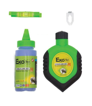 چاک لاین 30 متری با پودر رنگی و آب تراز اکو EKO مدل ECL-002