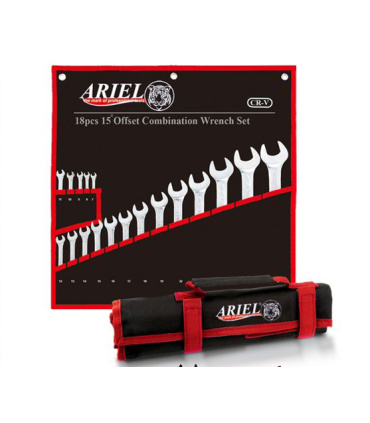 ست 18 عددی آچار یکسر تخت و رینگی فوق حرفه ای سایز7تا32 آریل ARIEL مدل ARAY1801 ضمانت تعویض و استاندارد آلمان