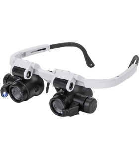 ذره بین عینکی دوچشمی چراغدار 23X 9892