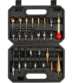 مجموعه 26 عددی ست مته کاجی ، خزینه چوب و آهن ، دوبل زن چوب بهمراه سنبه نشان اتومات مکسین MAXIN مدل MA26