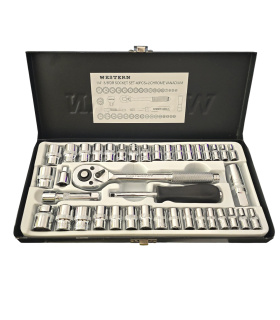 جعبه بکس 40 پارچه درایو 1/4 و 3/8 اینچ استاندارد اینچ و میلیمتر وسترن WESTERN مدل WSN-40PCS+2