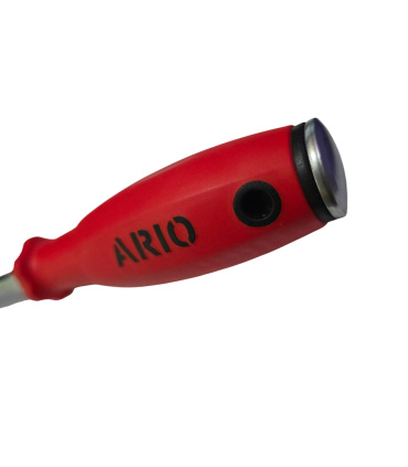 پیچ گوشتی دوسو تخت سایز 300*8 حرفه ای ضربه و آچارخور دسته TPR آریو ARIO مدل N8