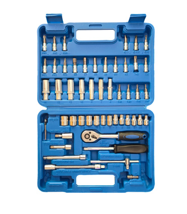 جعبه بکس بلند و کوتاه 53 پارچه درایو 1/4 اینچ نیوتولز NEWTOOLS آبی