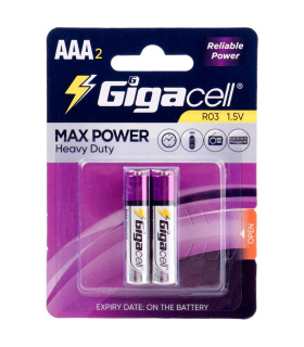باتری دوتایی نیم قلمی گیگاسل Max Power Heavy Duty R03